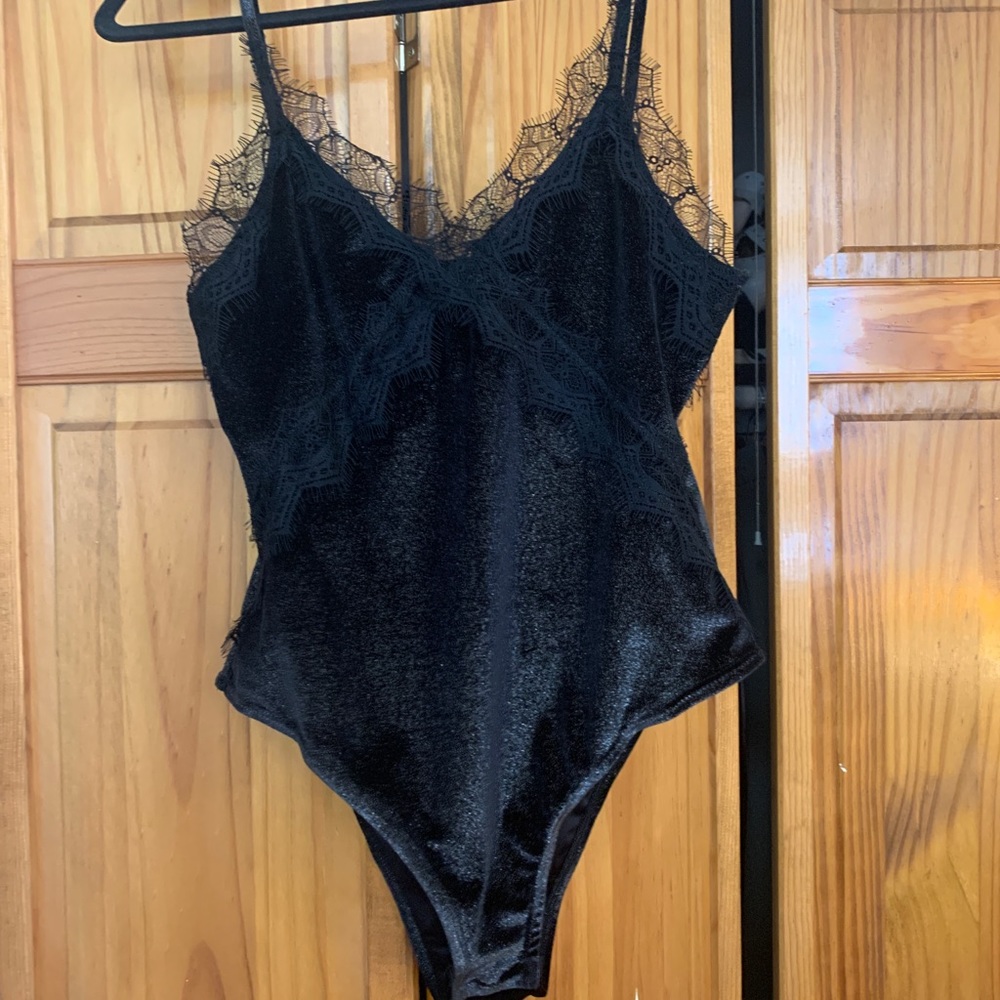 Topshop velvet and lace bodysuit